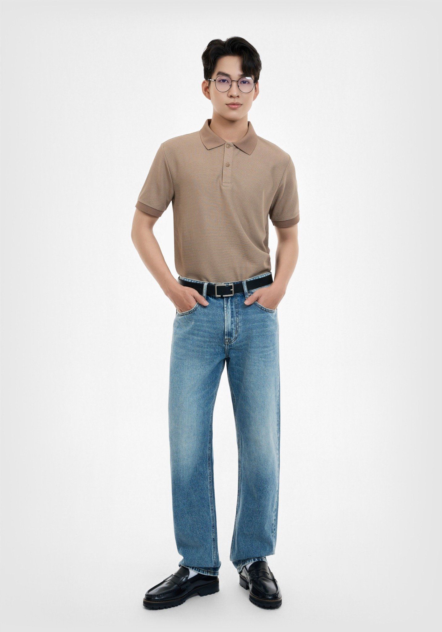 QUẦN DÀI NAM DENIM 3 MÀU LIGHT-MED-DARK BLUE FORM STRAIGHT - 224MD4083B1