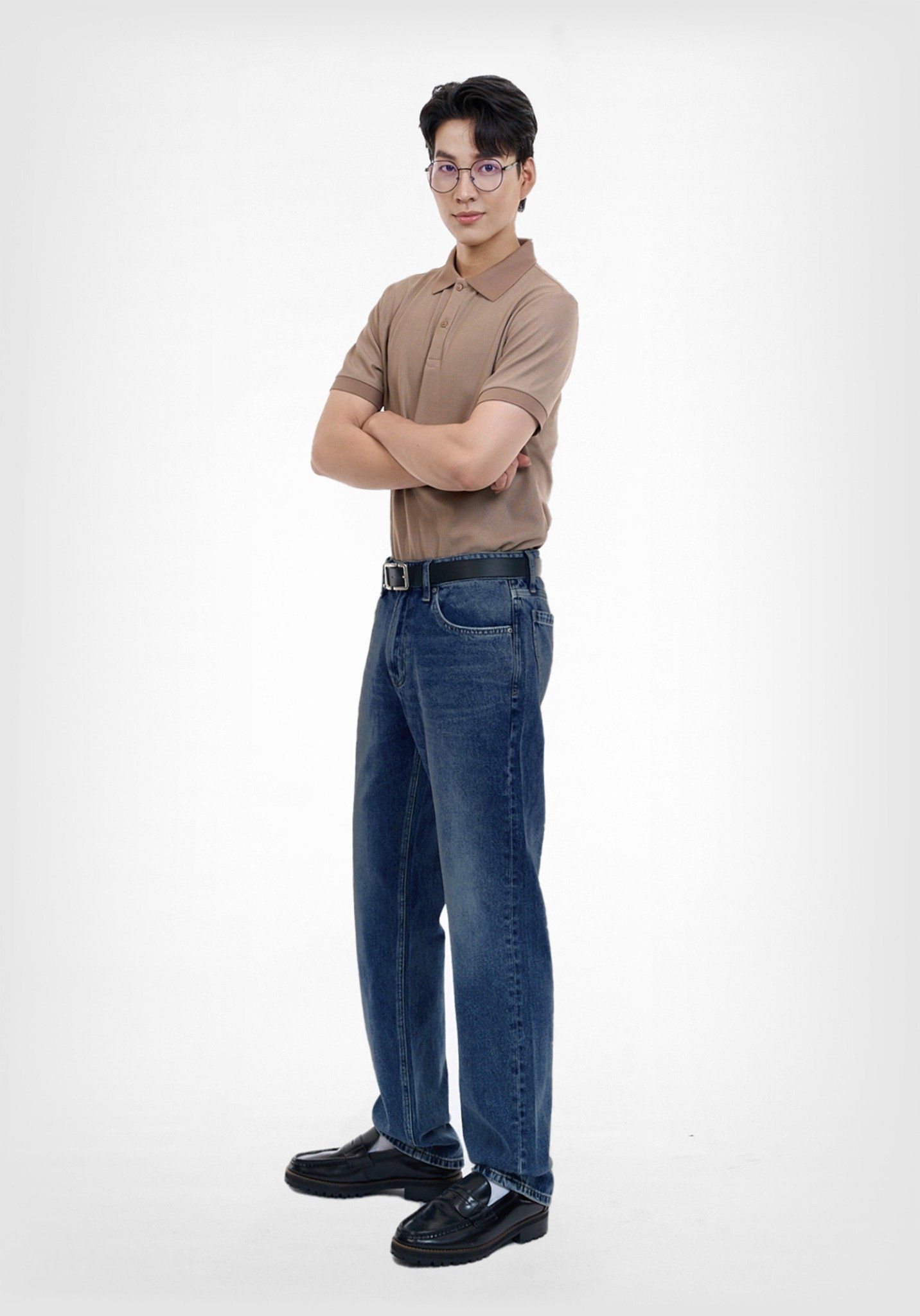 QUẦN DÀI NAM DENIM 3 MÀU LIGHT-MED-DARK BLUE FORM STRAIGHT - 224MD4083B1