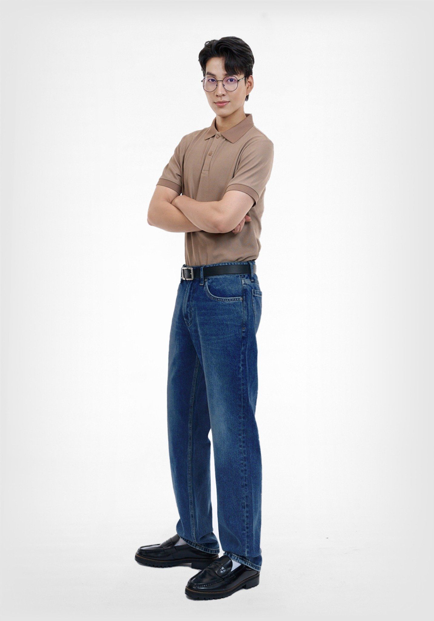 QUẦN DÀI NAM DENIM 3 MÀU LIGHT-MED-DARK BLUE FORM STRAIGHT - 224MD4083B1
