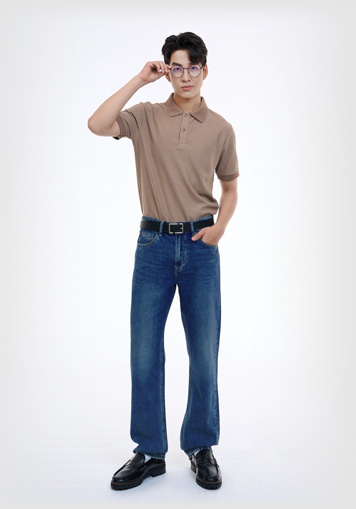 QUẦN DÀI NAM DENIM 3 MÀU LIGHT-MED-DARK BLUE FORM STRAIGHT - 224MD4083B1