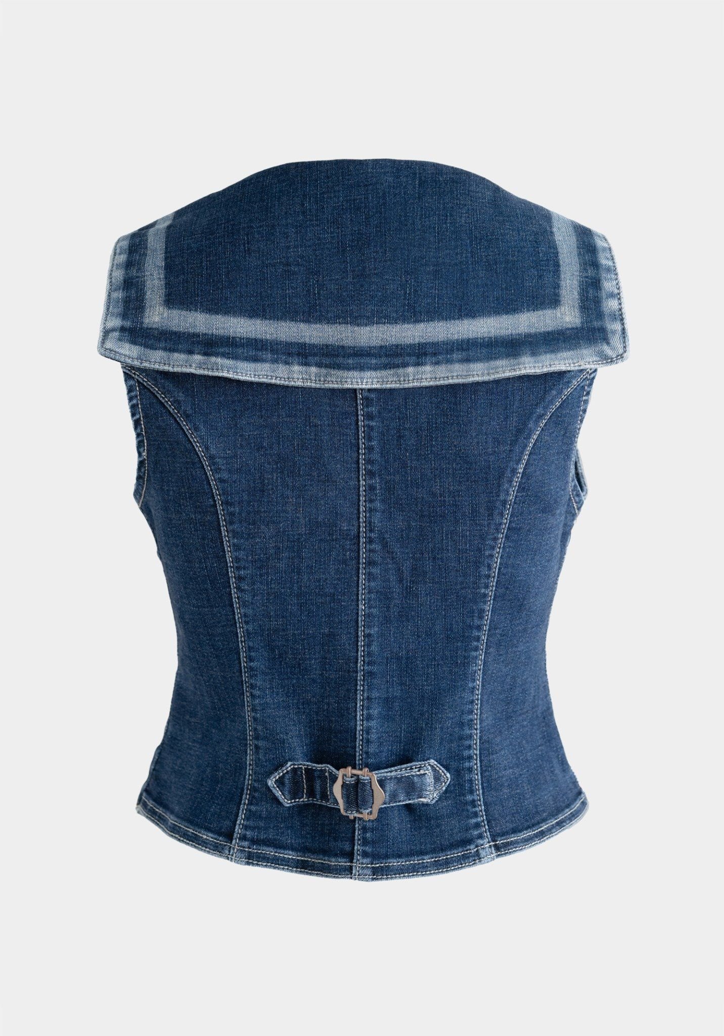 ÁO GILET DENIM MEDIUM BLUE PHONG CÁCH THỦY THỦ (Colab Copper Denim) - 224WD1045F1