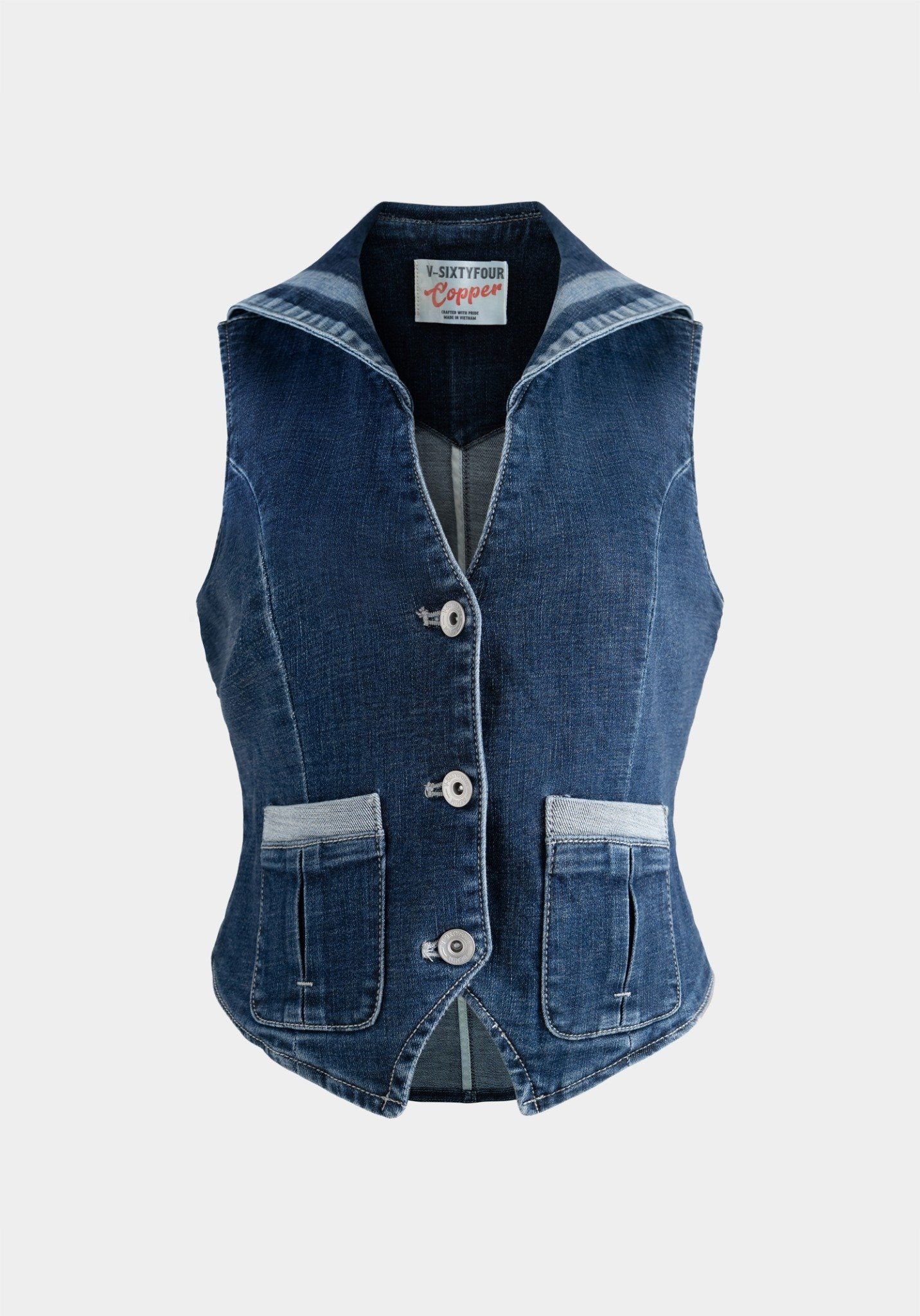ÁO GILET DENIM MEDIUM BLUE PHONG CÁCH THỦY THỦ (Colab Copper Denim) - 224WD1045F1