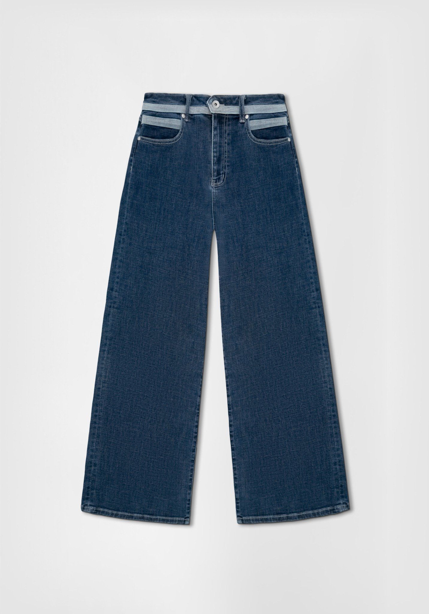 QUẦN DÀI NỮ DENIM MED BLUE PHONG CÁCH THỦY QUÂN FORM WIDE LEG - 224WD1085F1