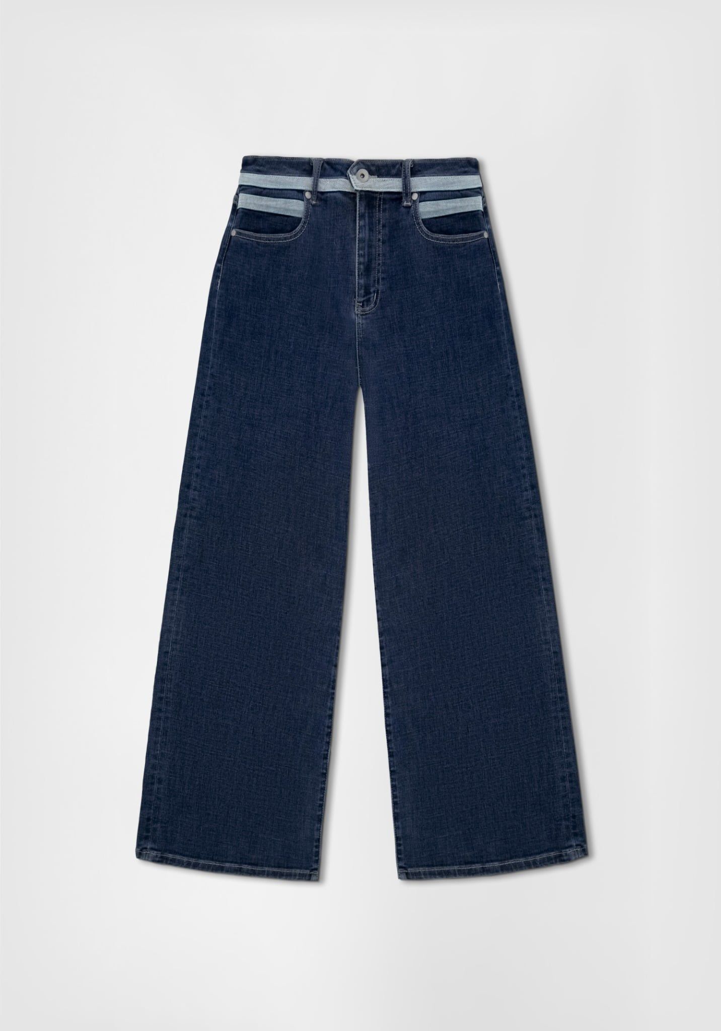 QUẦN DÀI NỮ DENIM RINSE BLUE PHONG CÁCH THỦY QUÂN FORM WIDE LEG - 224WD1085F1