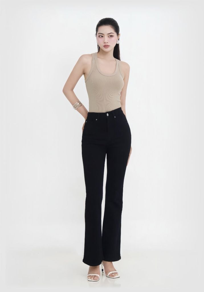 Quần jean nữ dáng loe V-SIXTYFOUR bền màu, chất jean cao cấp - 224WD2084B2