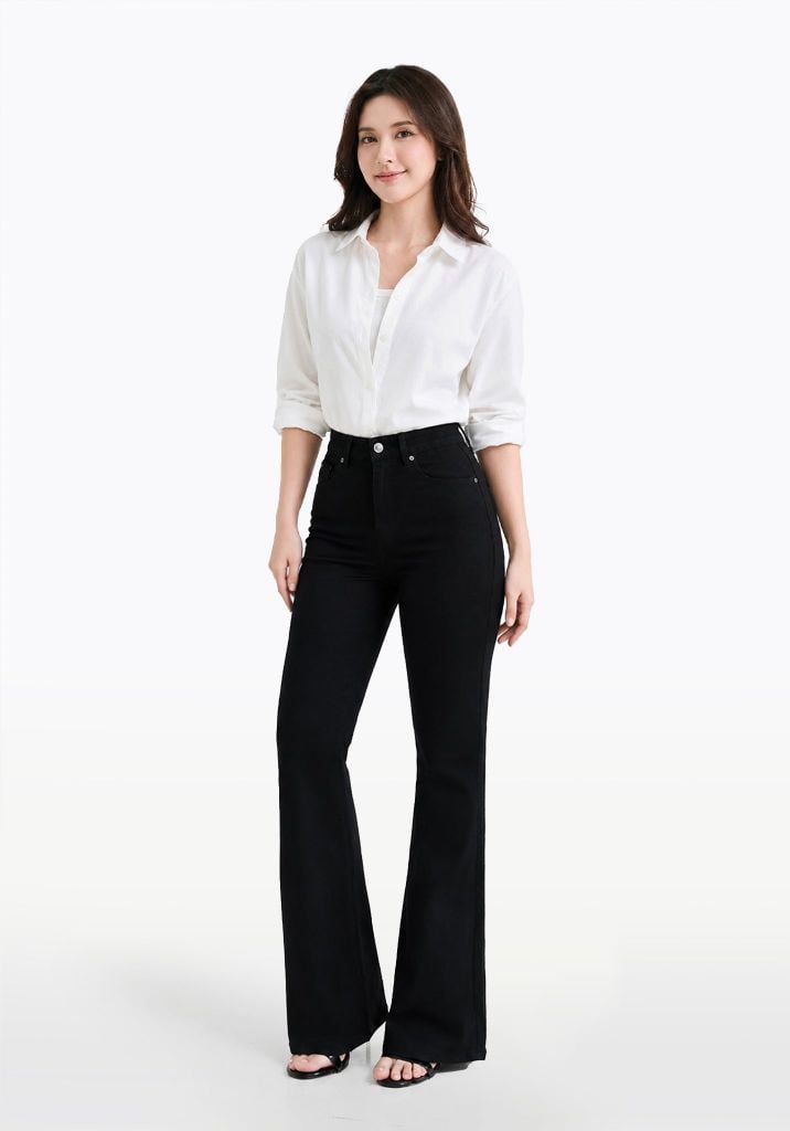 Quần jean nữ dáng loe V-SIXTYFOUR bền màu, chất jean cao cấp - 224WD2084B2