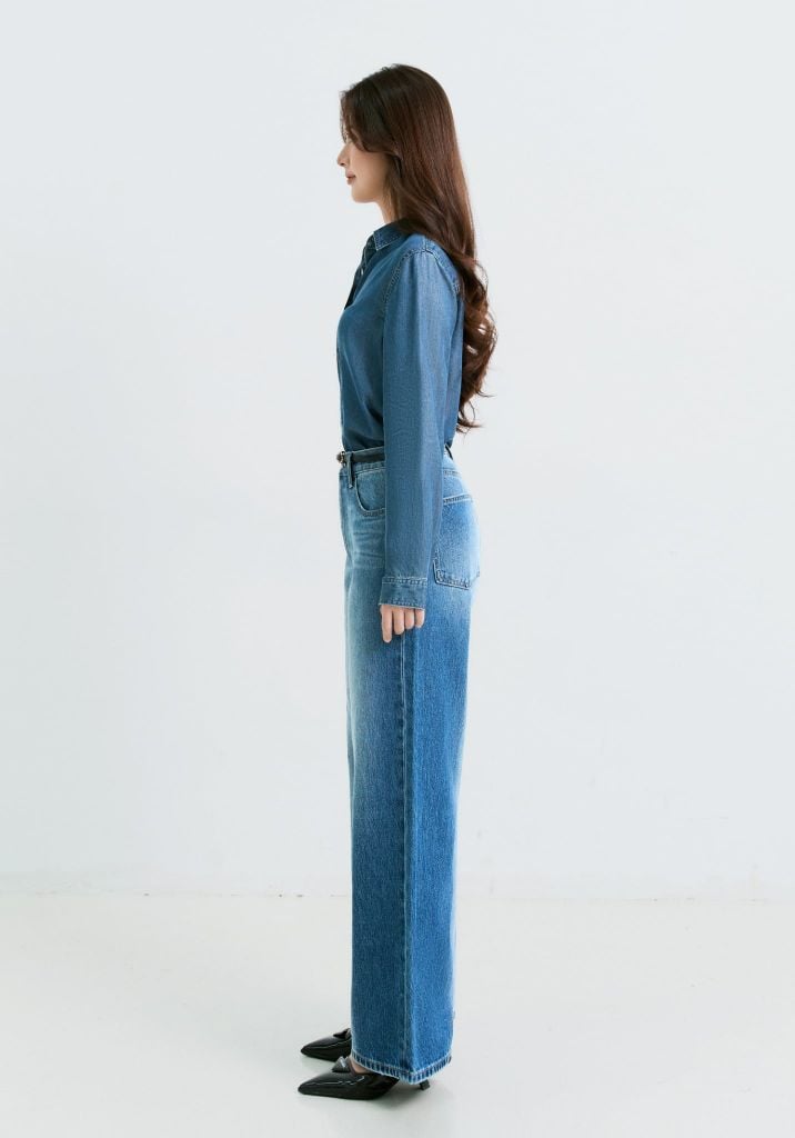 QUẦN DÀI NỮ DENIM DÁNG RELAX CROP LASER 2 MÀU - 225WD2080F2