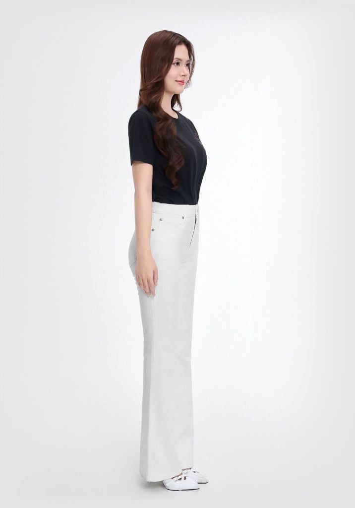 QUẦN DÀI DENIM NỮ DÁNG LOE MÀU TRẮNG (DÀI 102 CM) - 225WD2084B2