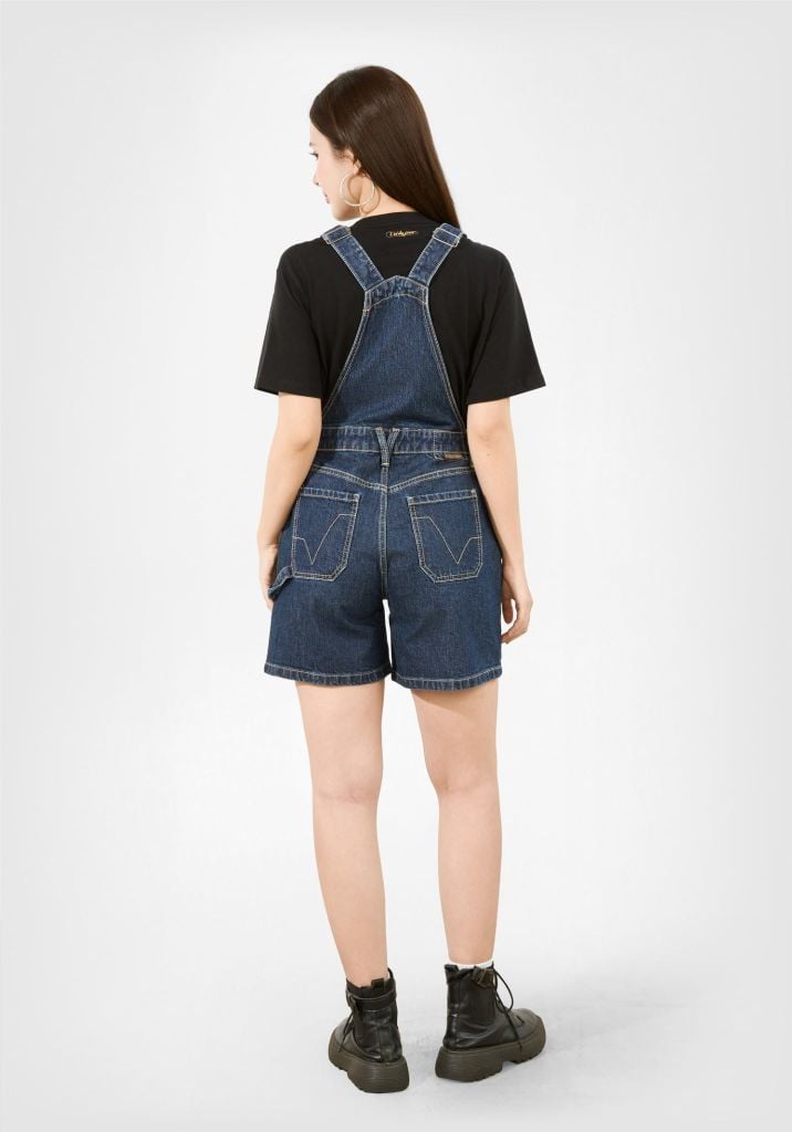 QUẦN YẾM DENIM DÁNG NGẮN MÀU XANH ĐẬM - 126WD1131F2