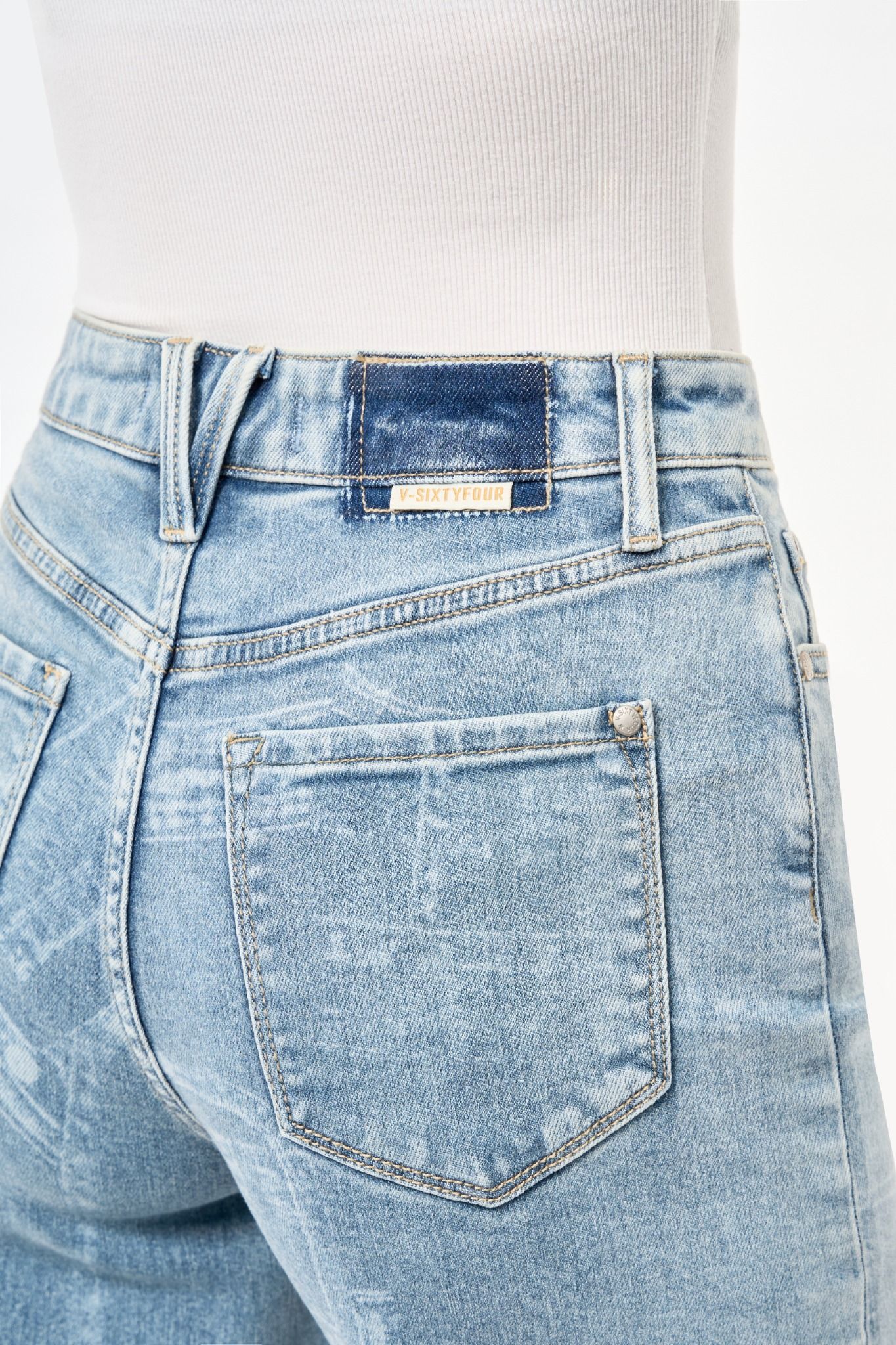 QUẦN DÀI NỮ DENIM LIGHT BLUE LASER FORM WIDE LEG - 224WD1085F4