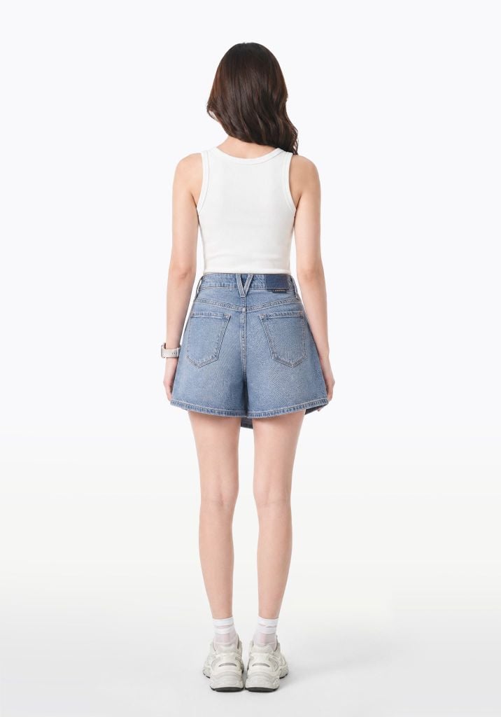 QUẦN VÁY DENIM NỮ MÀU XANH TRUNG - 126WD1111F1