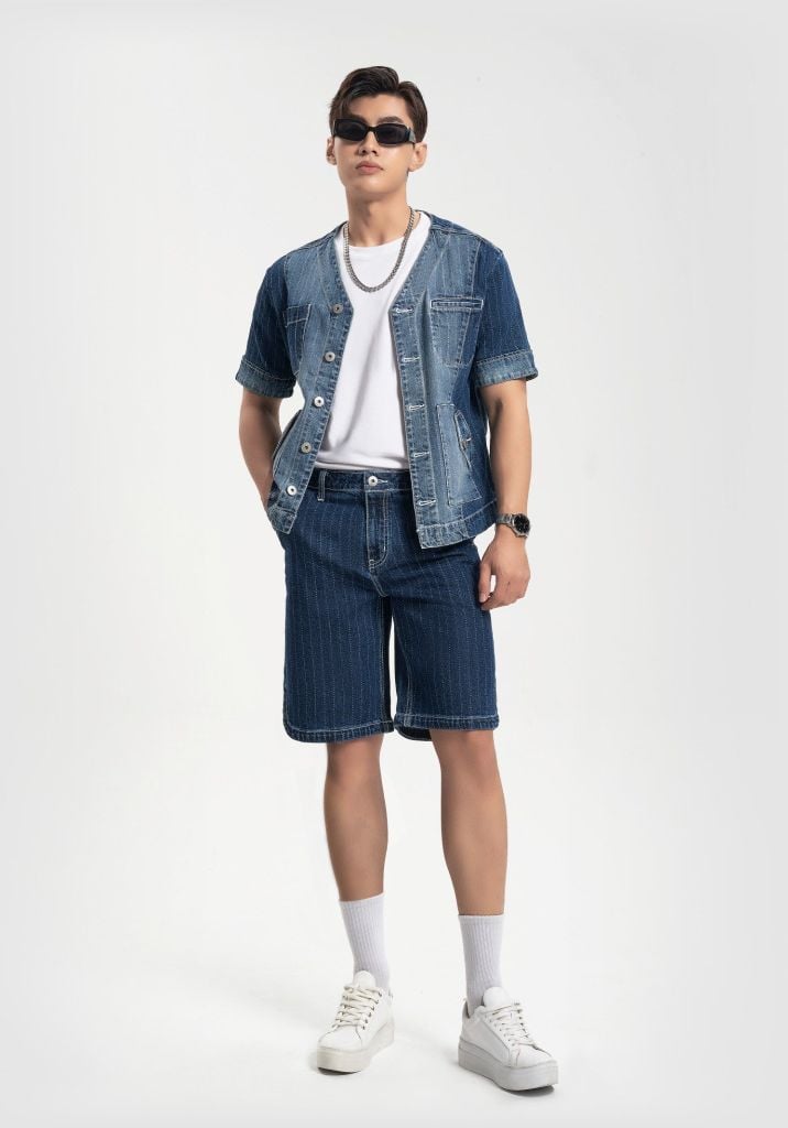 Áo Sơ Mi Nam Cổ V Phong Cách Bóng Chày - Men's V-Neck Baseball Shirt - 223MD3033F1