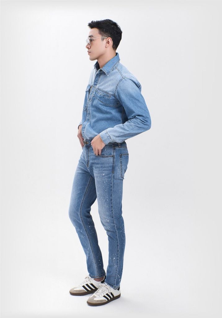Áo Sơ Mi Tay Dài Dáng Vừa Màu Med Blue. Med Blue Medium Long Sleeve Shirt - 223MD3039F1