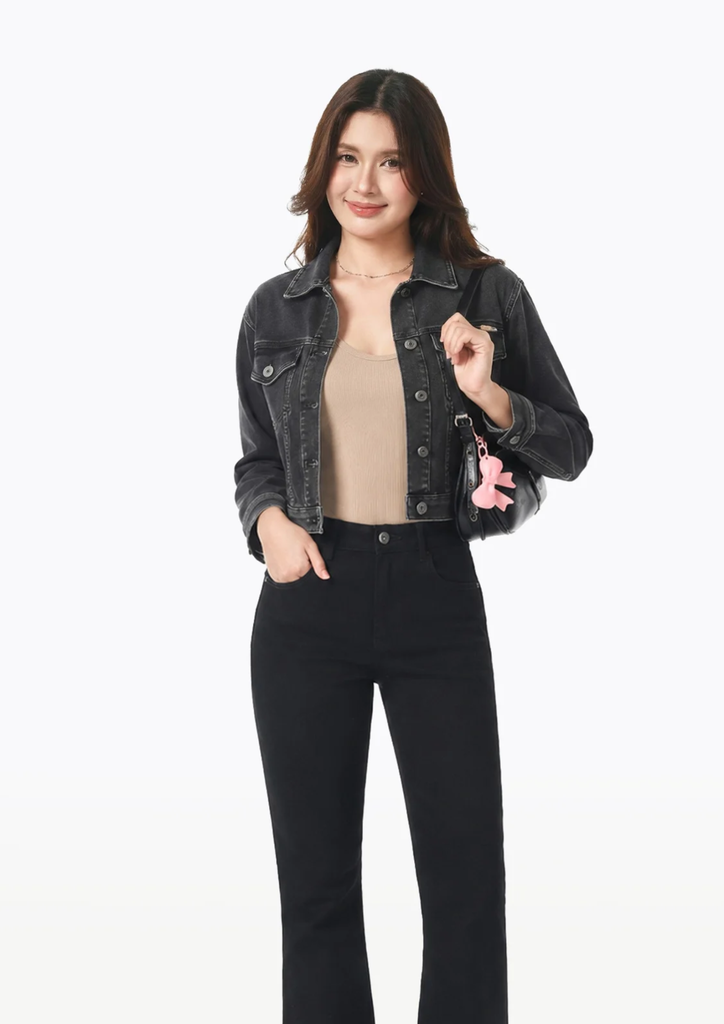 ÁO KHOÁC NỮ DENIM GREY FORM TYPE 3 CROP - 224WD1049B1