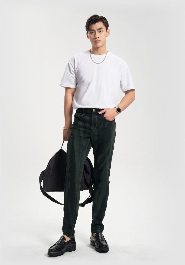 Quần Jeans Nam Dáng Slim Lase Họa Tiết Vệt Nước Tự Do. Laser Slimfit Men's Jeans with Free Watermark Pattern - 123MD3082F2