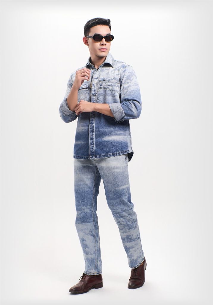 Quần Jeans Nam Dáng Straight Hiệu Ứng Ombre - 124MD3083F1