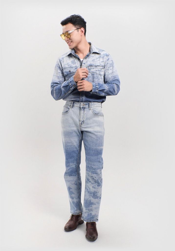 Quần Jeans Nam Dáng Straight Hiệu Ứng Ombre - 124MD3083F1