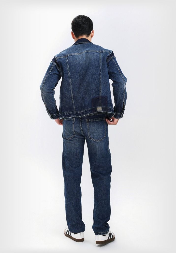 Quần Jeans Nam Dáng Đứng Túi Hộp. Men's Straight Pocket Jeans - 124MD4083F1