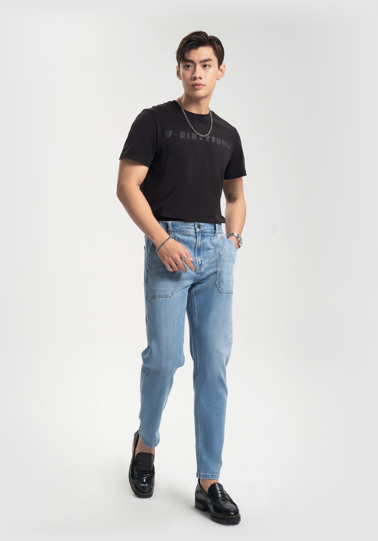 Quần Jeans Nam Dáng Jogger Lưng Thun. Elastic Waist Jogger Jeans for Men - 222MD4088F1