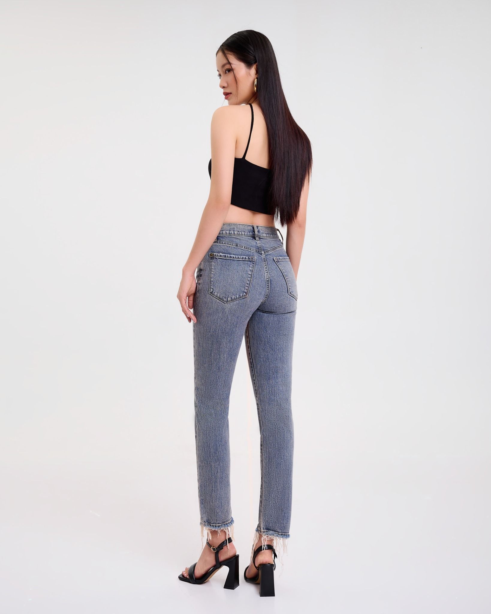 Quần Jeans Nữ Dáng Straight Phủ Tím. Veri Peri Tint Wash Straight Jeans - 221WD1083F1