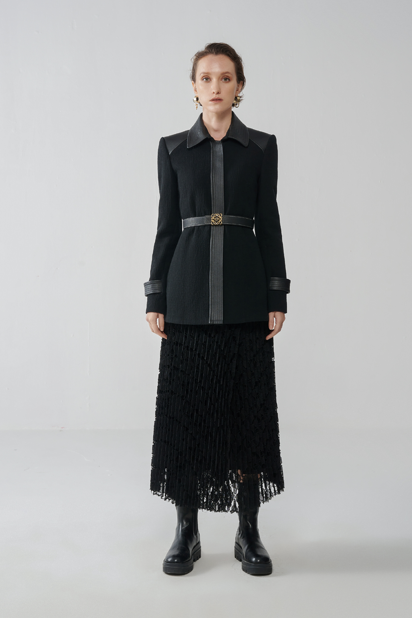  LYRA LACE PLEATED MIDI SKIRT 