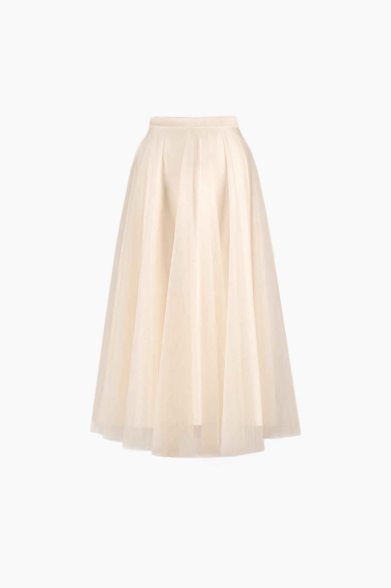  3 LAYERS MIDI TULLE SKIRT WHITE 
