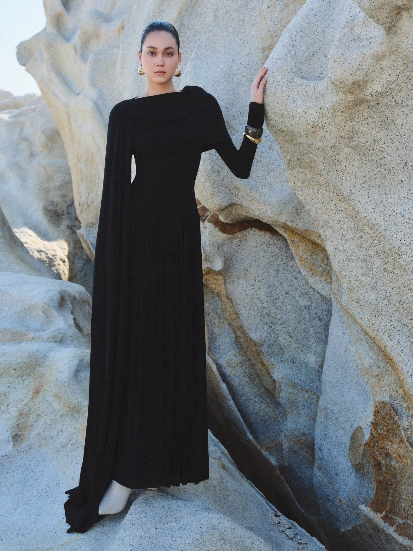 DANNY DRAPED LONG DRESS