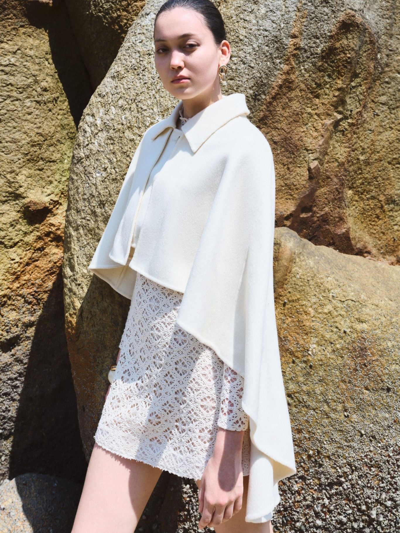 HINA EMB CASHMERE-BLEND CAPE