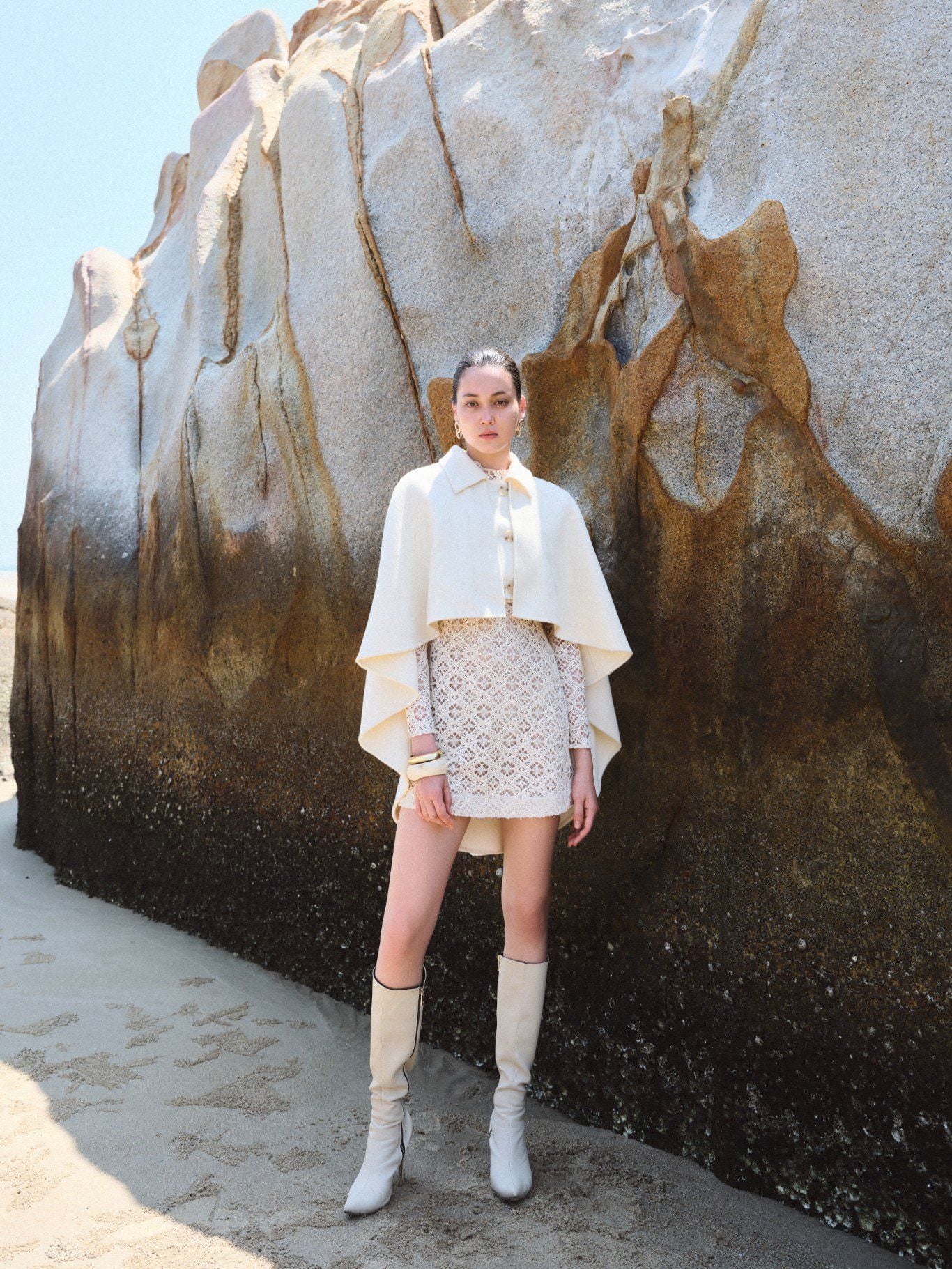 HINA EMB CASHMERE-BLEND CAPE