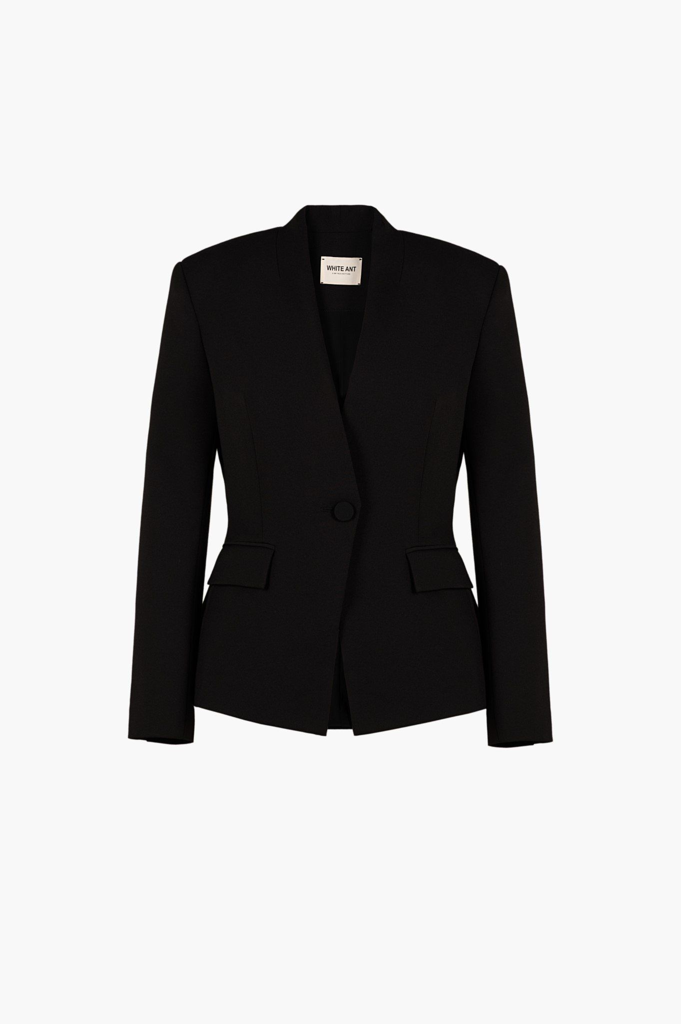 HAZEL SINGLE- BREASTED COLLARLESS BLAZER