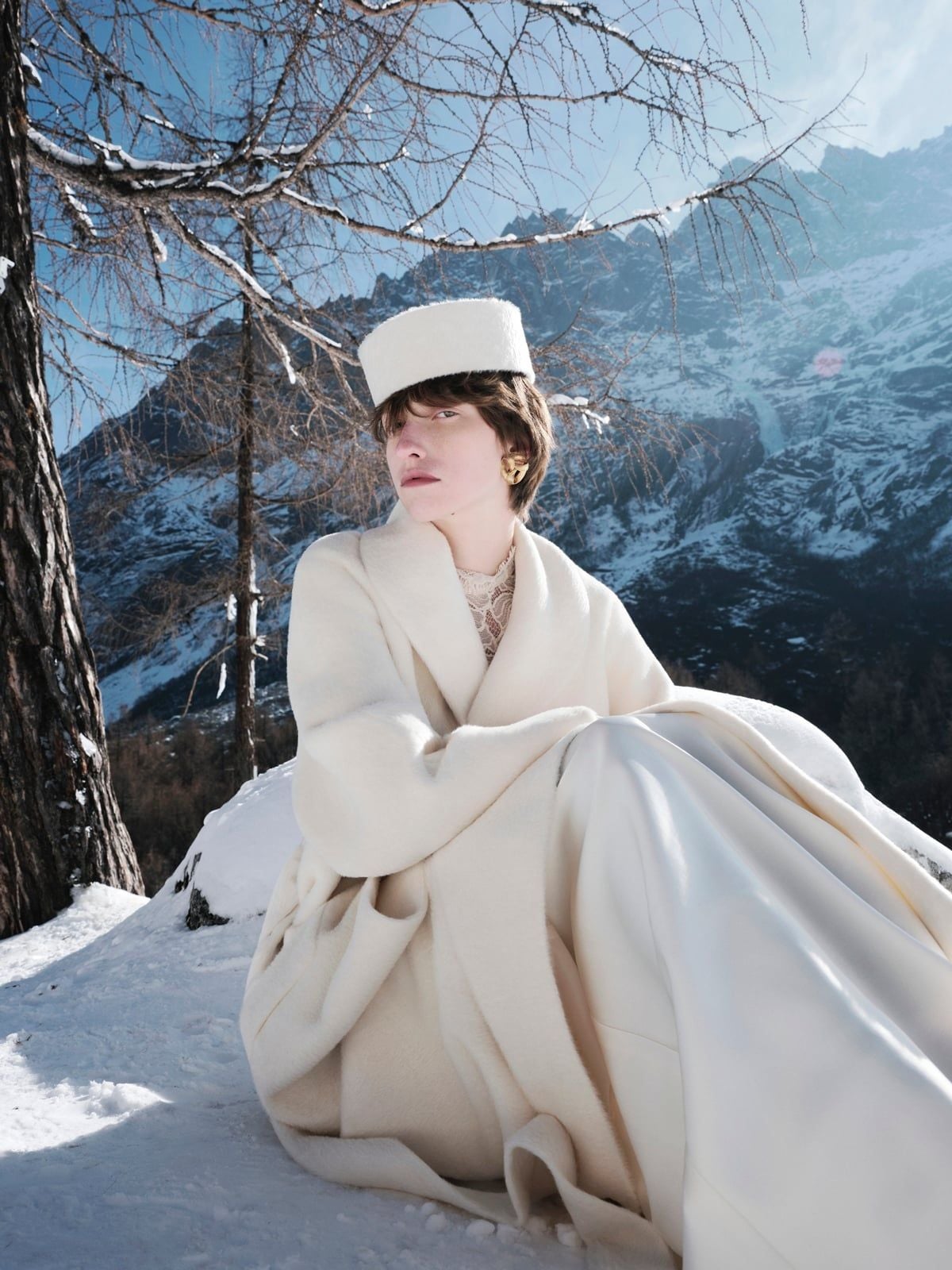 RUCHED WAIST COLUMN SKIRT