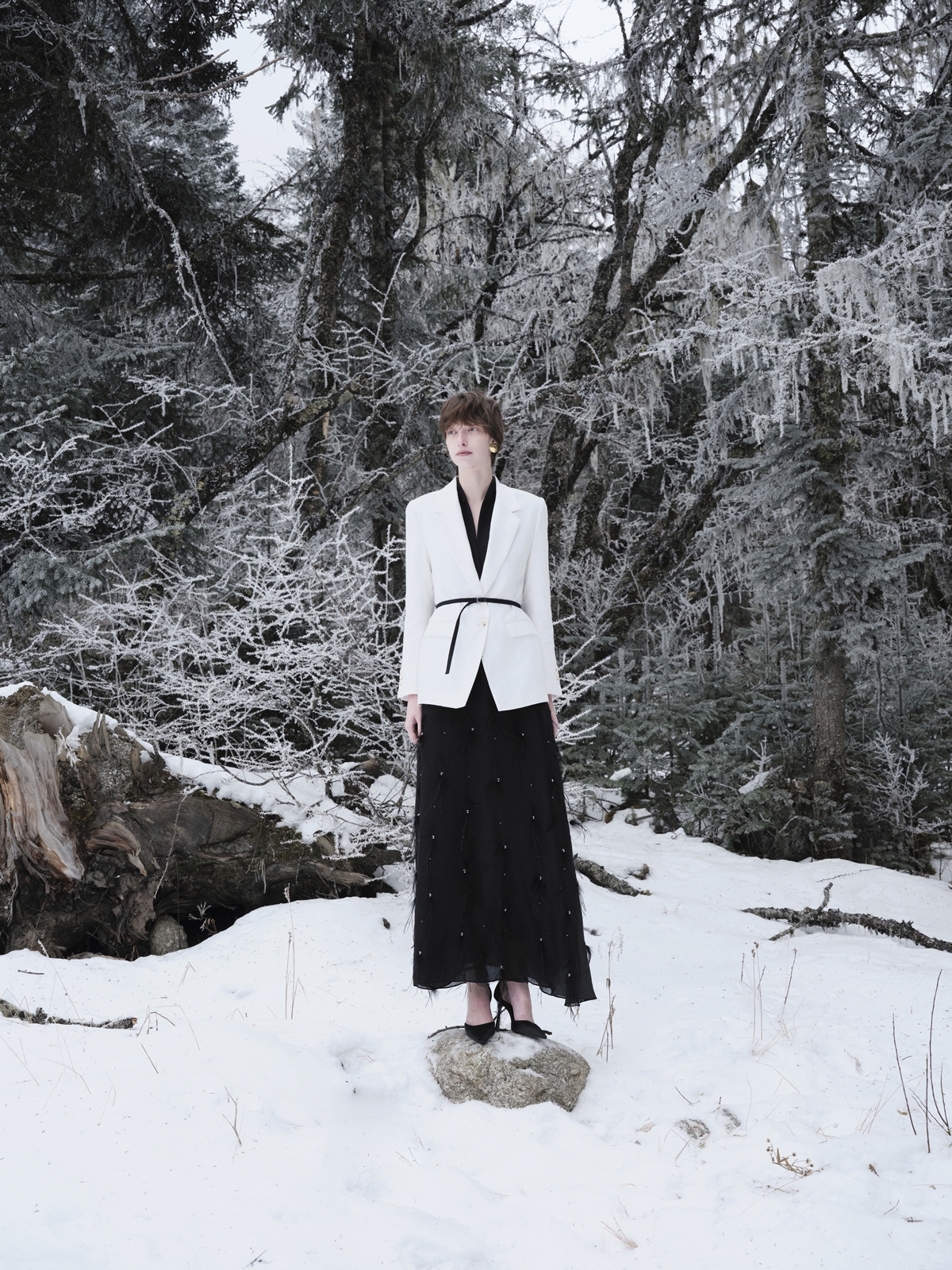  ODILE DOUBLE-LAYER NECK BLAZER 