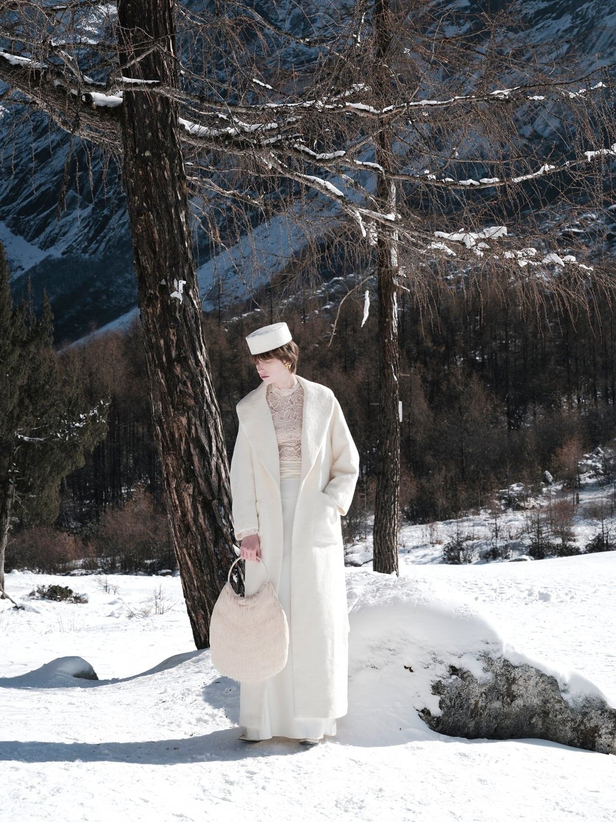 RUCHED WAIST COLUMN SKIRT