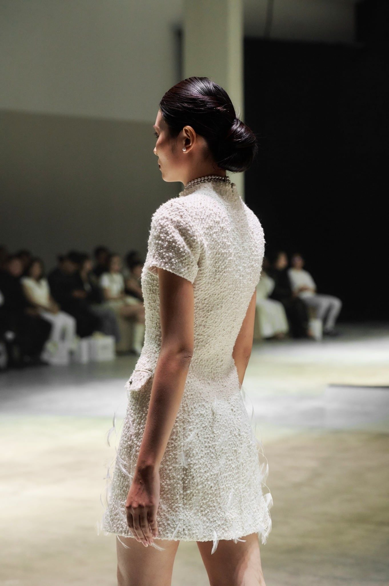 MOGAN EMB MINI DRESS