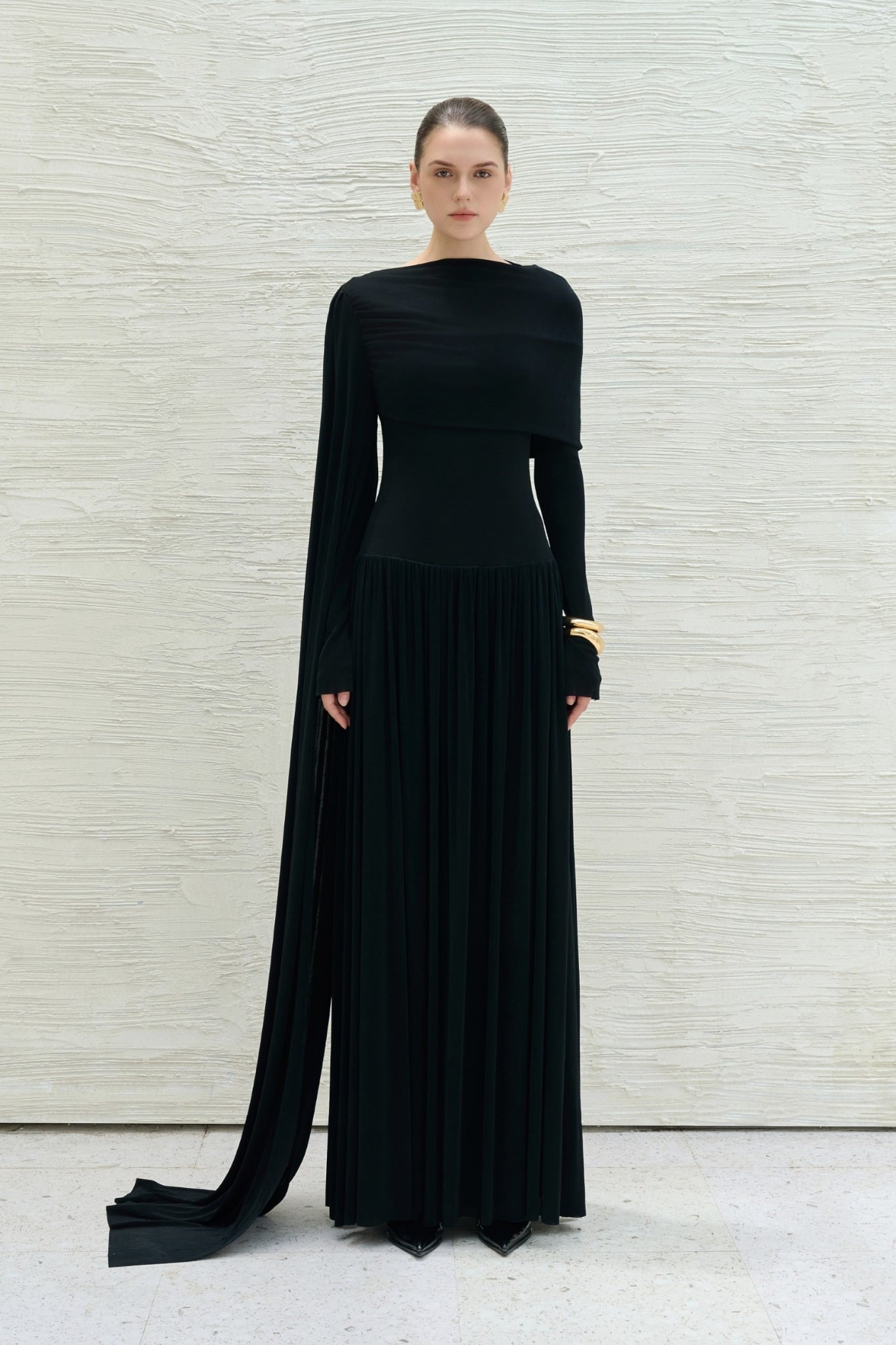  DANNY DRAPED LONG DRESS 