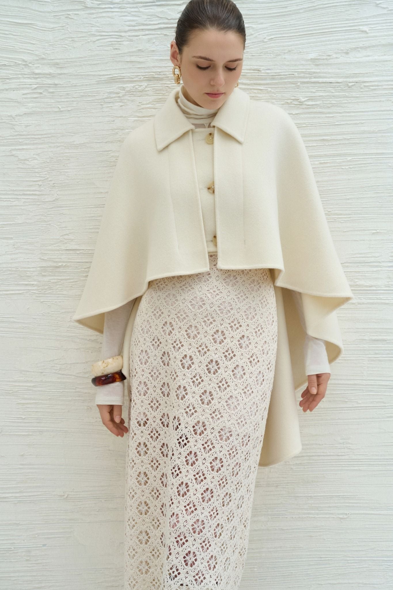 HINA EMB CASHMERE-BLEND CAPE