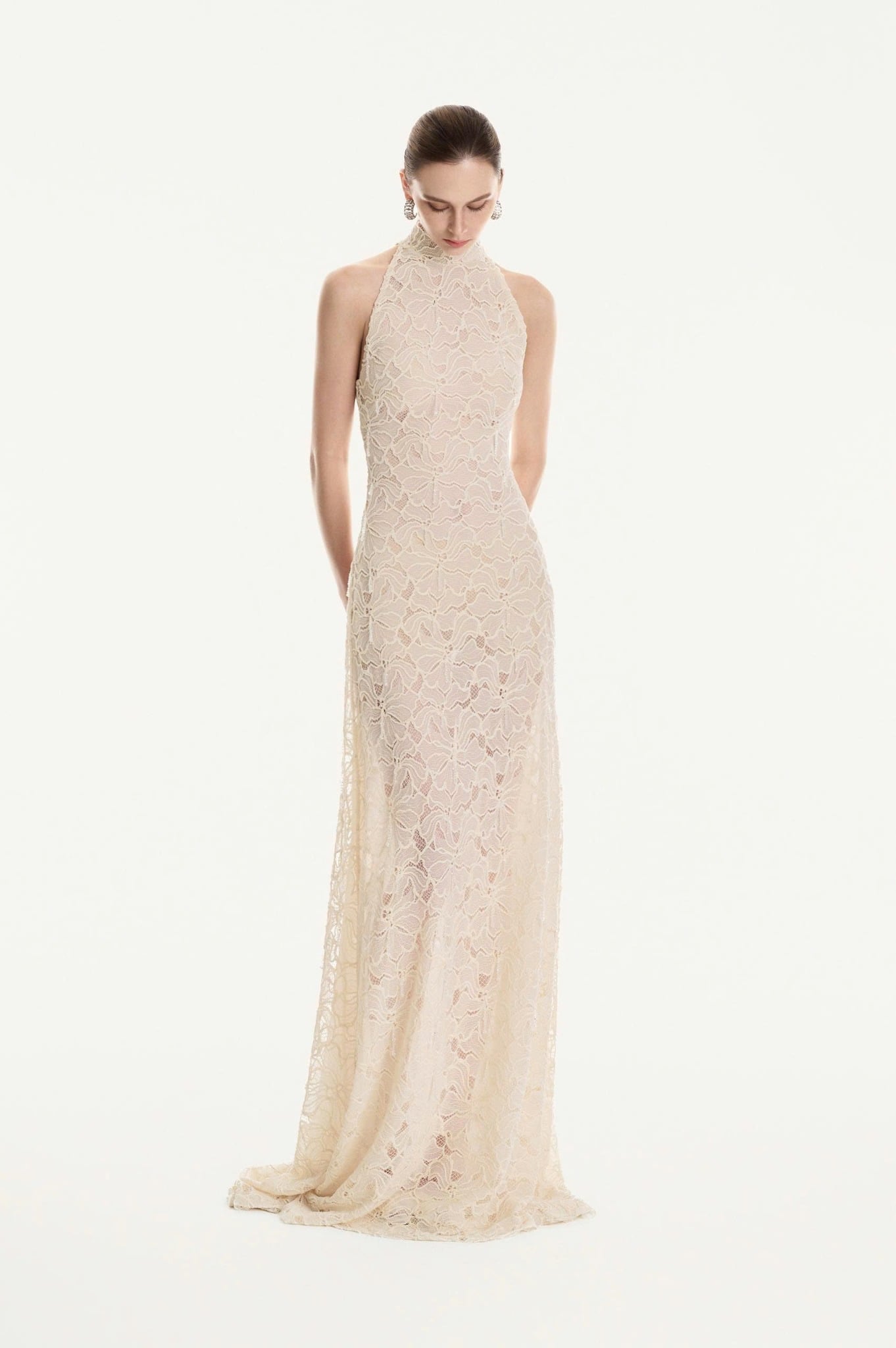  LILIAN HALTER-NECK LONG DRESS 