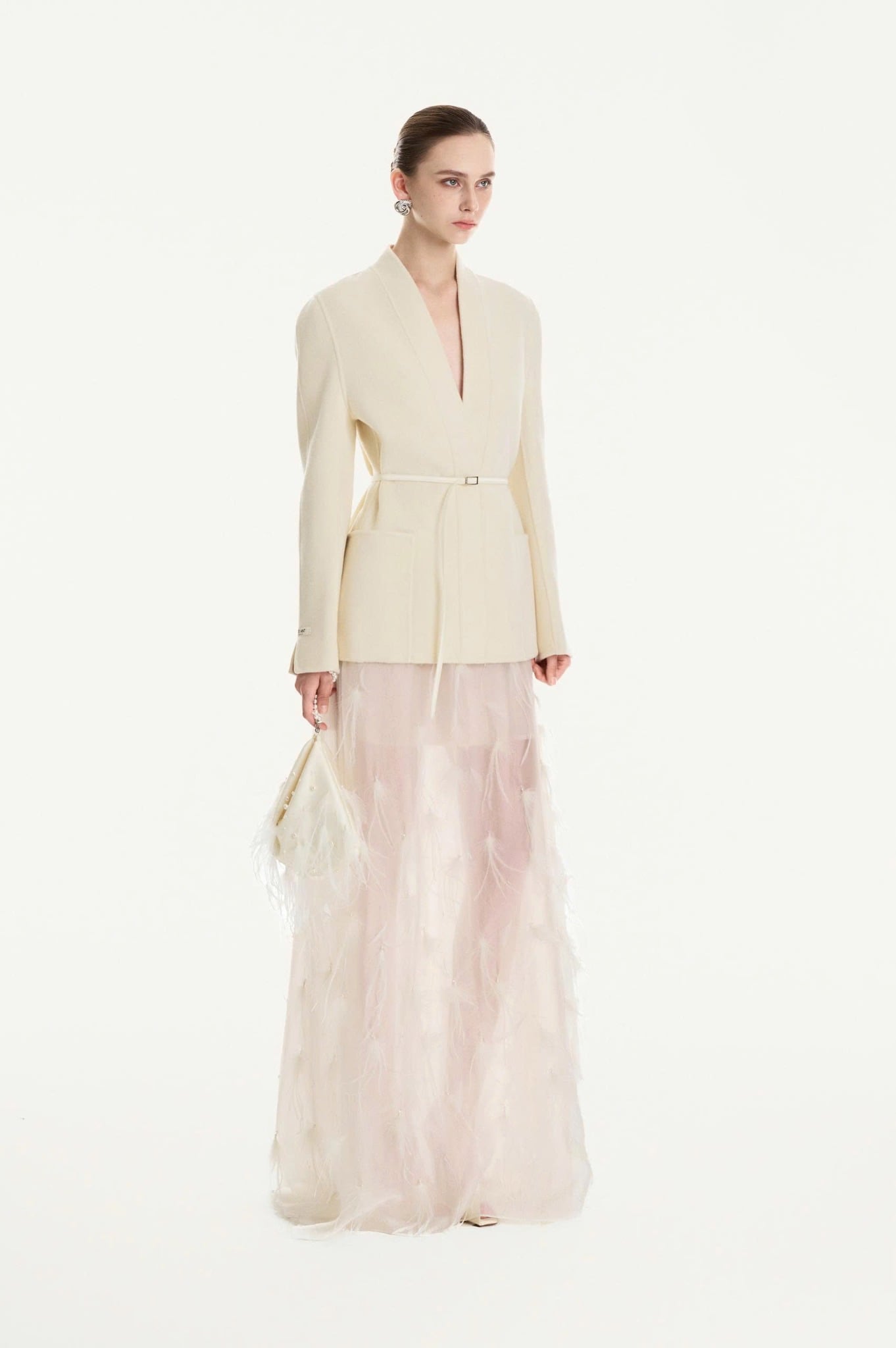  MILAN EMB FEATHER SKIRT 