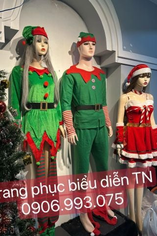  HT21 - Trang phục Noel Yêu Tinh Xanh Nam Nữ 