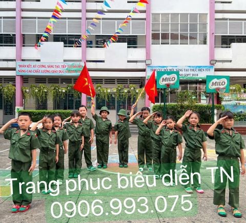  TE37 - Trang Phục Bộ Đội Trẻ Em Tay Ngắn 