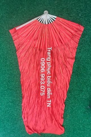  DC18 - Quạt lụa dài đỏ 