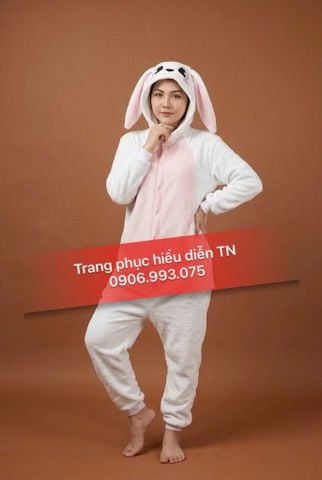  HT89A - Trang Phục Thỏ Trắng Bụng Hồng Nhạt 