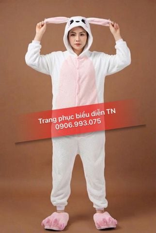 HT89A - Trang Phục Thỏ Trắng Bụng Hồng Nhạt 