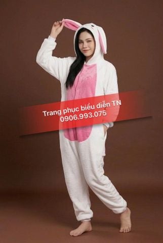  HT89B - Trang Phục Thỏ Trắng Bụng Hồng Đậm 
