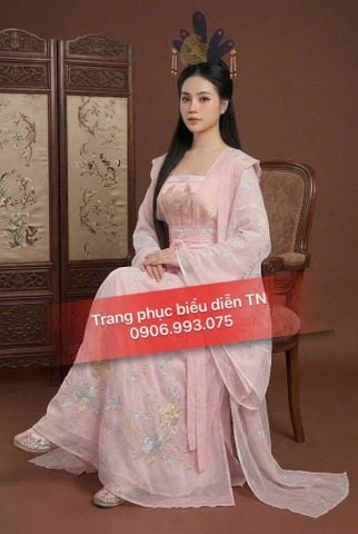  HT127 - Trang Phục Hằng Nga Cổ Trang Ren Hồng 