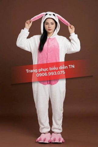  HT89B - Trang Phục Thỏ Trắng Bụng Hồng Đậm 