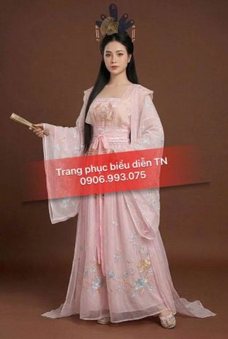  HT127 - Trang Phục Hằng Nga Cổ Trang Ren Hồng 