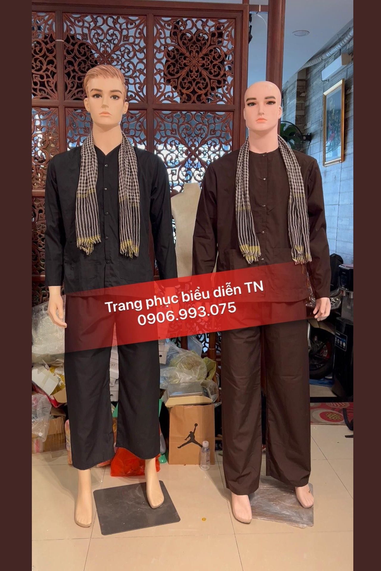 ABB06 -  Áo Bà Ba Nam kate đen