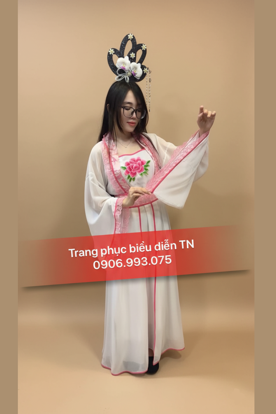 HT126 - Trang Phục Hằng Nga Cổ Trang Hồng Nhạt