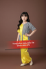 TE30 - Trang Phục Bà Ba Vàng Phối Caro